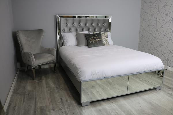 Mirrored Cuban King Size Bed