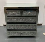 Mirrored Crushed Diamond 5 Draw Chest