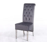 Grey High-back Chair With Lion Knocker Back