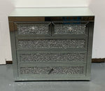 Crushed Diamond Mirrored 5 Draw Chest