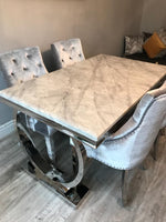 Chelsea Grey Marble Dining Set With Cheshire Chairs