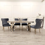 Chelsea Dining Set With 6 Grey Bentley Chairs