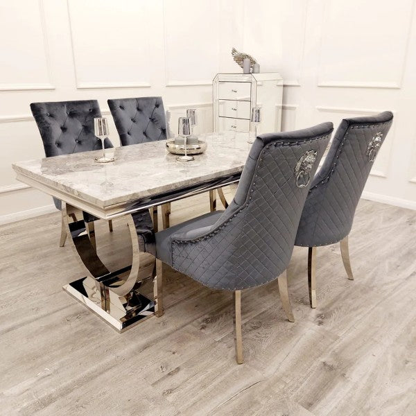 Chelsea Dining Set With 6 Grey Majestic Chairs