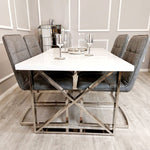 Clarion Dining Table With 4 Grey Chairs