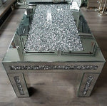 Crushed Diamond Mirrored Rectangle Coffee Table