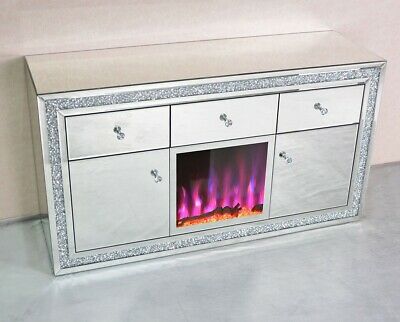 Crushed Diamond Sideboard With Built In Fireplace