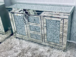 Crushed Diamond Sideboard With Crystal Knobs