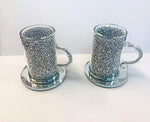 Crushed Diamond Mugs With Coasters