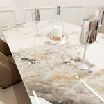 Lucien Gold Dining Table with Pandora Gold Sintered Stone Top