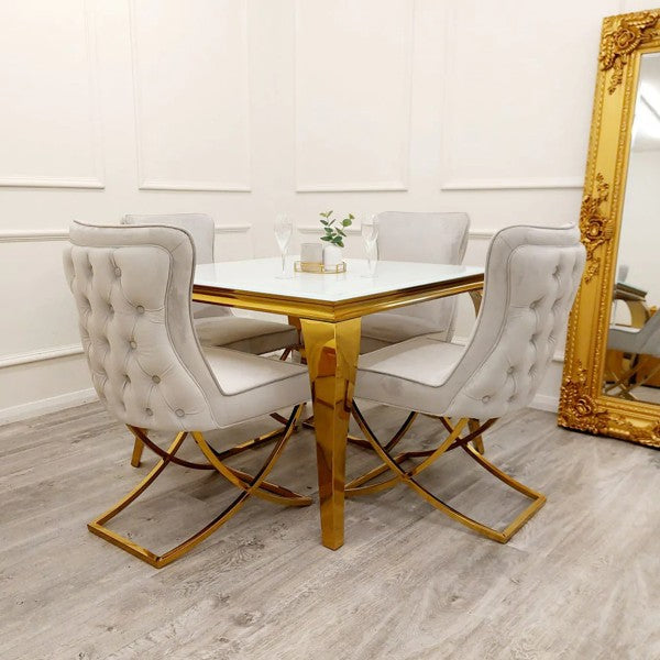 Louis 1m Dining Set with Taiwan Chairs