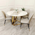 Yasmin Round Dining Table with Sintered Stone Top