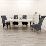 Louis Dining Set With 4 High Back Chairs