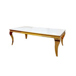 Louis Gold White Glass Coffee Table