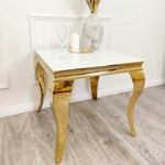 Louis Gold White Glass Side Table