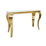 Louis Gold White Glass Console Table