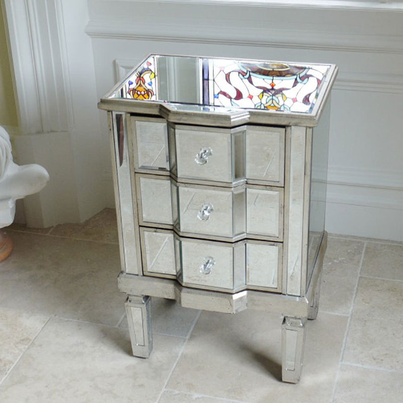 Roma Mirrored Bedside Table