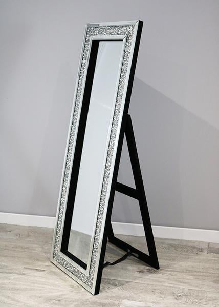 Crushed Diamond Stand Up Mirror