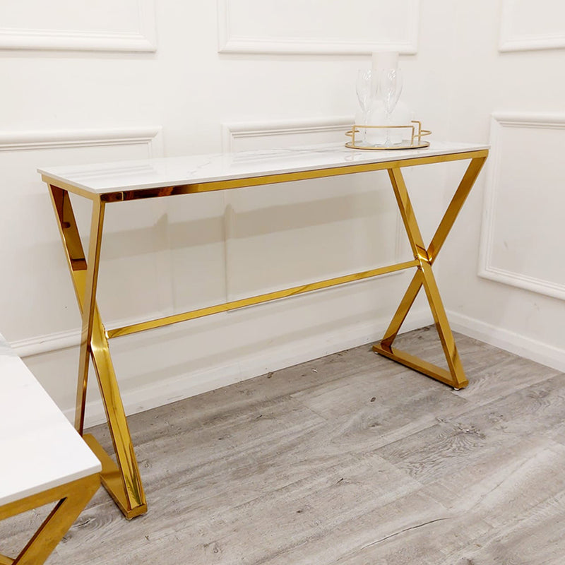 Riviera Gold Console Table