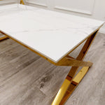 Riviera Gold Coffee Table with Polar White Sintered Top