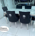 Louis Dining Set With 6 Black Chairs