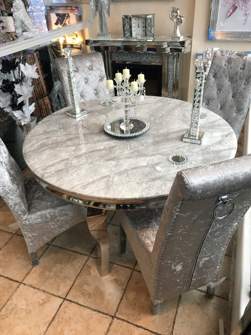 Ronda Grey Circular Marble Table